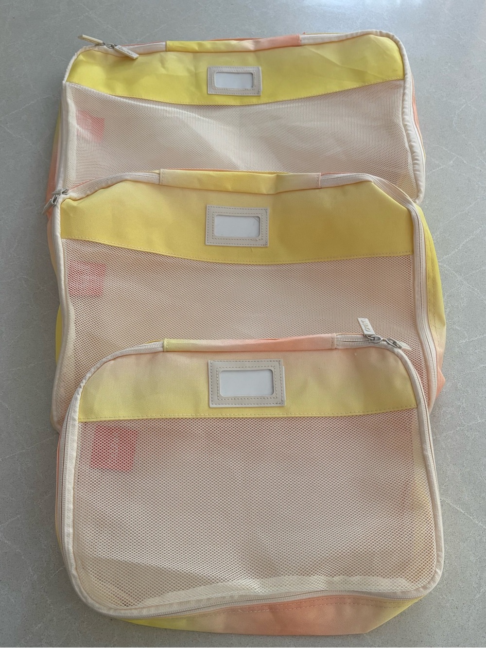 CALPAK 3-Piece Packing Cubes Set Travel Organizers Sorbet Ombre